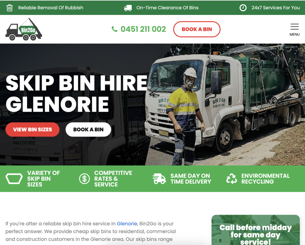 skip hire website